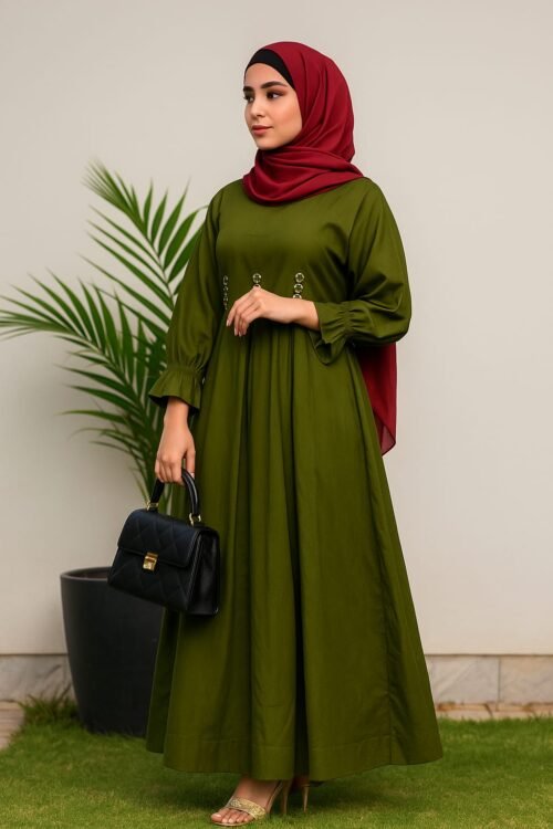 olive green dress with hijab Hijab Olive Green Abaya Olive Green Abaya Styles For Modest Fashion